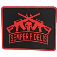 China Custom Molded Soft PVC Patch USMC Semper Fidelis Marine Corps Red For Garment factory