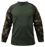 China Digital Woodland Tactical Combat Shirt Breathable Polyester Fabric factory