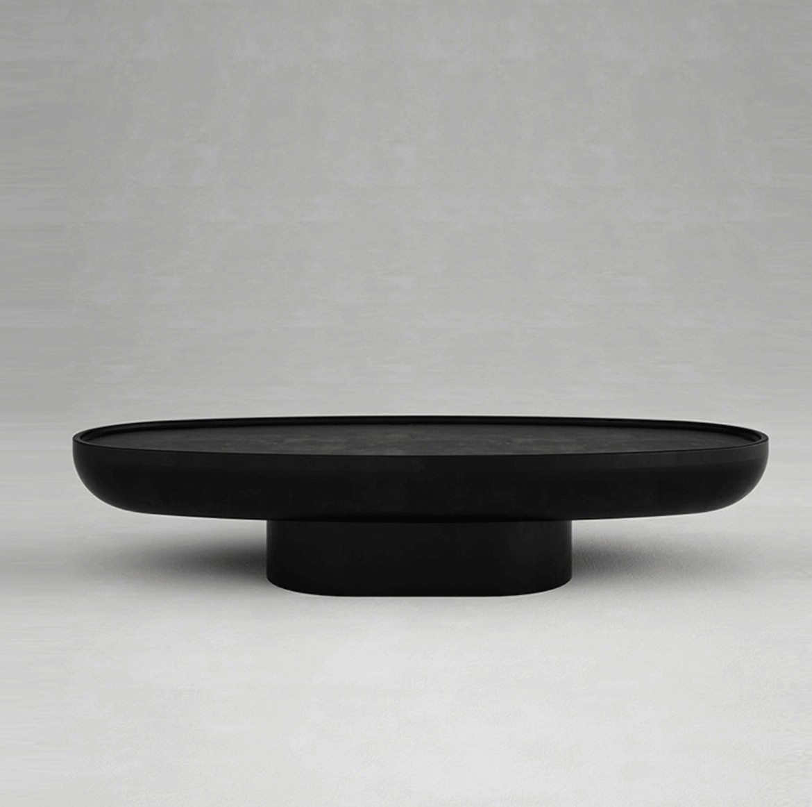 China Black Fiberglass Oval Coffee Table Creative Premium Feeling Shaped High Durability factory