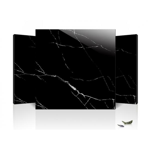 Quality Living Room Polished Porcelain Floor Tiles Double Layer Black And White Lines for sale