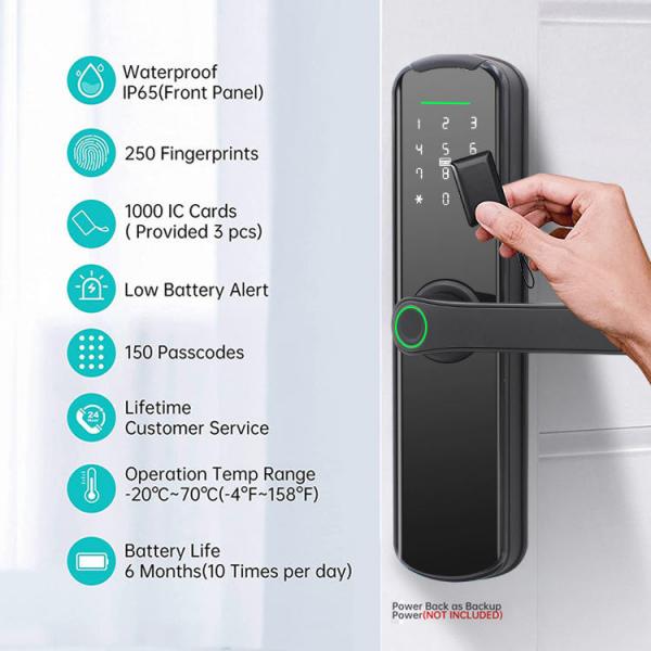 Quality Waterproof IP65 Digital Smart Door Locks FCC WIth Reversible Handle for sale