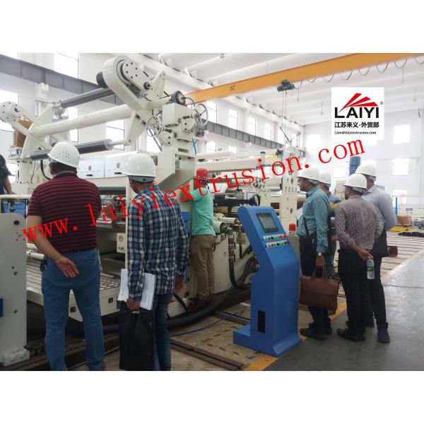 Quality Strong Adaptable Poly Coating Machine , Air Shaft Dry Lamination Machine for sale