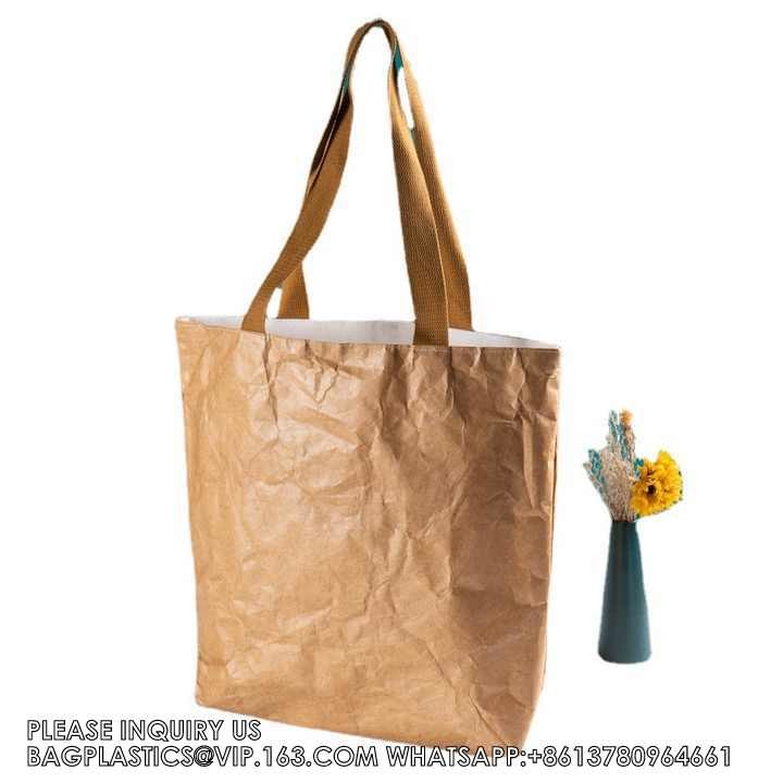 China Reusable Waterproof Grey 1070D Tyvek Paper Custom Tote Bag Shopping Bag With Zipper fashionable tyvek tote bag factory