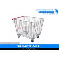 China Medium Duty Wire Steel Supermarket Metal Storage Cage With Wheels For Retailers for sale