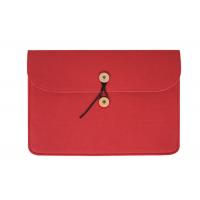 China Free Sample Red Felt Laptop Sleeve Case Cover Bag With Button Decoration for sale