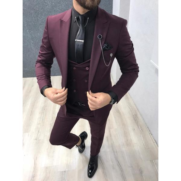 Quality Wedding Wool Tuxedo 3 Piece Suit For Men Slim Fit for sale