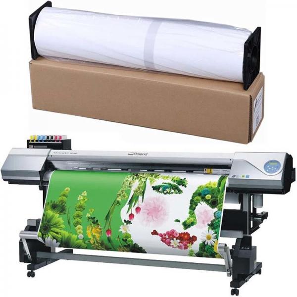 Quality Hight White Glossy Polyester Inkjet Canvas Roll 220gsm 44 InchX30m Roll Length Tear-Proof For Banner Printing for sale