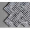 China Cararra Grey Stone Mosaic Tile Micro Herringbone Marble Mosaic For Wall Decoration factory