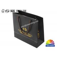 China Logo Gold Foil Hot Stamping Black Matte Paper Grocery Bags Fashion Gift Bags factory