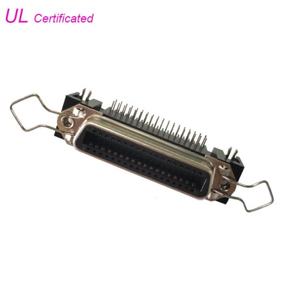 Quality 14 24 36 50 Pin Centronic PCB Right Angle Female Receptacle Connector with Bail Clip and Board Lock for sale