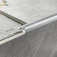 Quality Matt Silver Aluminium Tile Trim 12.5mm 1/2'' Curved Edge 2.44meters for sale