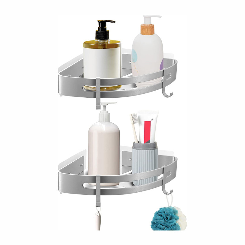China Strong Adhesive Shower Caddy with Hooks for Brushes and Sponges factory