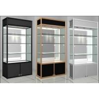 Quality Portable Wheel Shop Display Shelving Lockable Glass Cabinet For Shopping Mall for sale