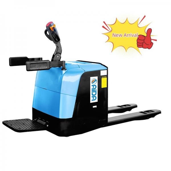 Quality Stand Up Type Electric Pallet Jack Forklift 3 Ton Capacity With Brush for sale