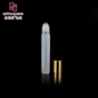 China Free samples cosmetic frost natural plastic 15ml roll on bottle with gold aluminum cap factory