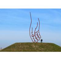 Quality Modern Outdoor Metal Art Corten Steel Sculpture Large Decorative Hand Sculpture for sale