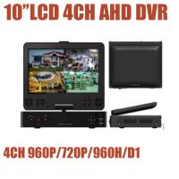 China 10'' LCD Monitor All in one 4CH HD AHD CCTV DVR for 720P 960P 960H D1 analog Cameras Surveillance Recorder system factory
