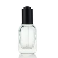 China Wholesale 50ml Dropper Bottle Cosmetic Serum Dropper Glass Bottle Square Glass Cosmetics Bottles S045 factory