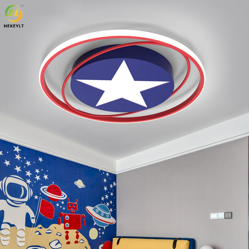 China Creative Cartoon Spider-Man Eye Protection Led Ceiling Light For Bedroom Room Children'S Room factory
