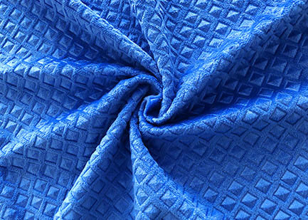 Quality 200GSM Embossed Velvet Fabric / Sofa Polyester Velvet Upholstery Fabric Prussian Blue for sale