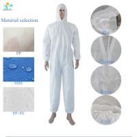 Quality Construction Disposable Coverall Suits 30-40gsm Dust Proof Disposable Full Body for sale