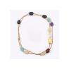 China 27 Inch Rolo Chain Gemstone Beaded Necklaces Agate Drop Shape Necklace factory
