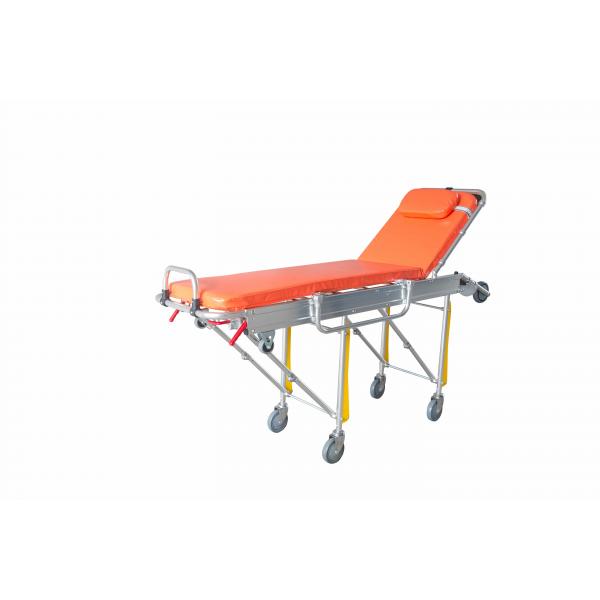 Quality 190 X 55 X 92CM Folding Ambulance Stretcher Trolley 40kg Height Adjustable Automatic Boarding for sale