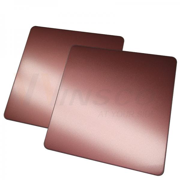 Quality 1250mm Decorative Stainless Steel Sheet Bead Blasted Finished Rose Gold Grade 201 304 316 for sale