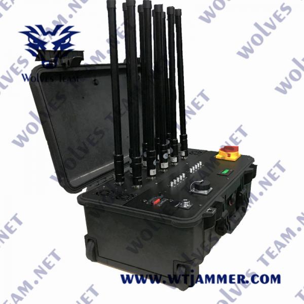 Quality Military Waterproof Outdoor 6 Bands 2500m 600W UAV Jammer for sale