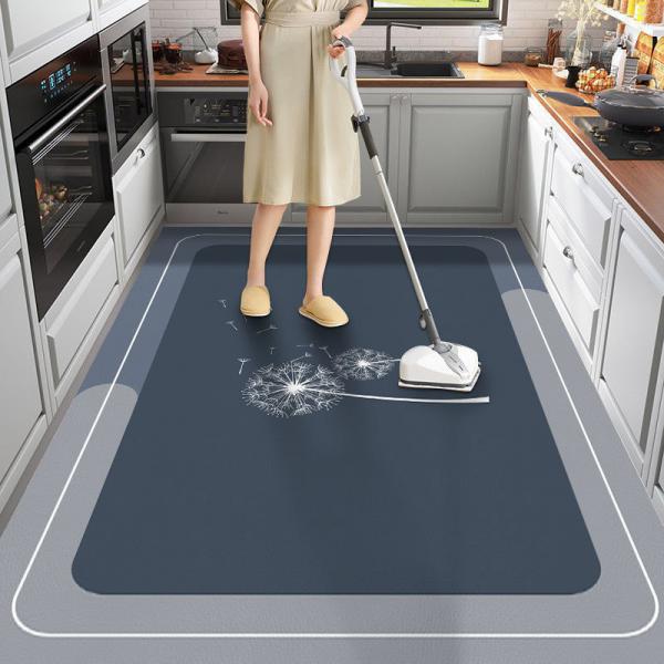 Quality PU Leather Surface Waterproof Kitchen Runner Washable Non Skid Bathroom Mats for sale