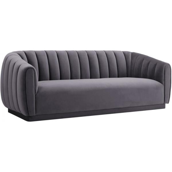 Quality European furniture luxury classic recliner grey Velvet living room sofa for sale