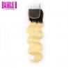 China 1b 613 Blonde Weave Hair Extensions , Blonde Weave Human Hair With 4*4 Lace Closure factory