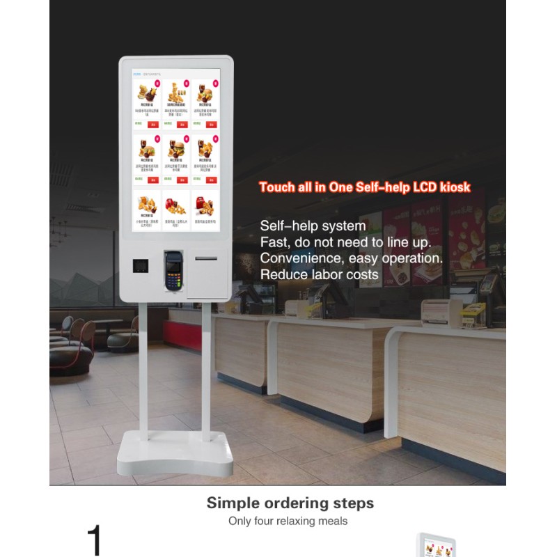 32 Inch Self Service Touch Screen Payment Kiosk Thermal Printer Bill ...