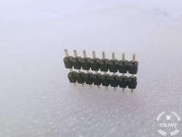 China Plug In Male Pin Header Connector 1*8P L=14mm Double Plastic 0.8U Gold Flash PE Packaging factory