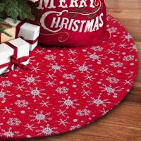 China 32 Inches Small Christmas Tree Skirt Double Layers Red and White Snow Carpet for Party Holiday Decorations Xmas Ornament factory