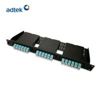 China 19'' 1U 48 Port Fiber Optic Patch Panel Metal Black For LGX Cassettes / Adapter Panels factory