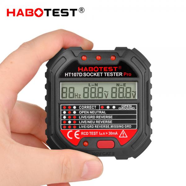 Quality HABOTEST HT107D RCD Test EU Plug Wall Socket Tester With LCD Display for sale