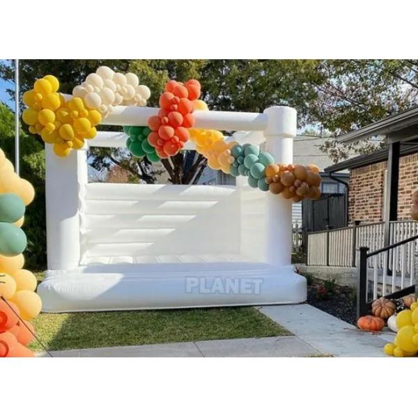 Quality Party Events Used Commercial Grade 1000D PVC Tarpaulin Bouncer Inflatable Wedding Bouncy Castle White Bounce House for sale