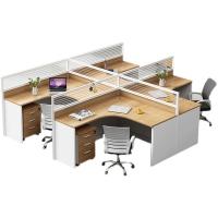China Four Artificial Bit Combination Office Desk and Chair for Multi-functional Business factory