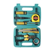 China Small Homeowner Tool Set 9 Pieces General Household Small Hand Tool Kit with Plastic Tool Box Storage Case factory