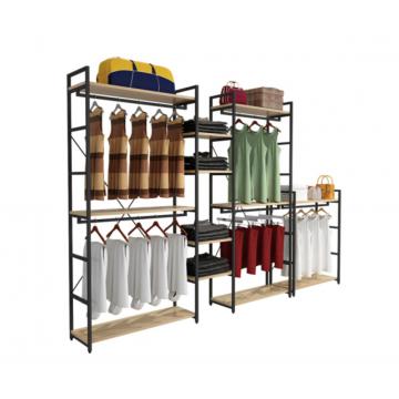 Quality Modern Style Clothing Shop Display Racks Wall Mounted Clothing Rack For Shopping for sale