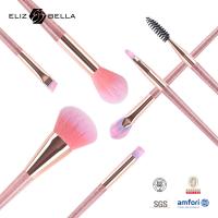 China 7pcs Rose Gold Cosmetic Brush Set Synthetic Hair Plastic Handle Travel Makeup Brush Set factory