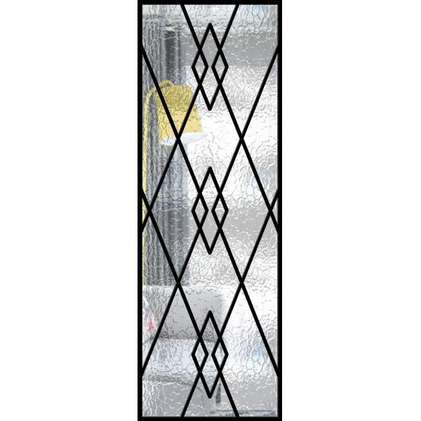 Quality Decorative Wrought Iron Glass For Door Agon Filled 22*64 Inch Size Shaped for sale