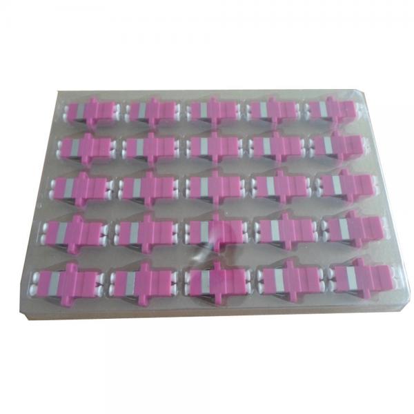 Quality OM4 SC Pink 50μm High precision dimension Fiber Optic Adapter with flange for sale