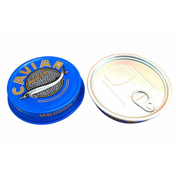 Quality 3.5oz 7oz Ring Pull Caviar Packaging Container , Aluminum Caviar Tin Box for sale