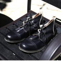 China Burnished Finishing Mens Leather Dress Shoes Lace - Up Handmade Italian Leather Shoes factory