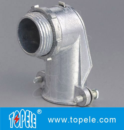 Quality 90 Degree Metal Zinc Flexible Conduit And Fittings Squeeze Angle Connectors for sale