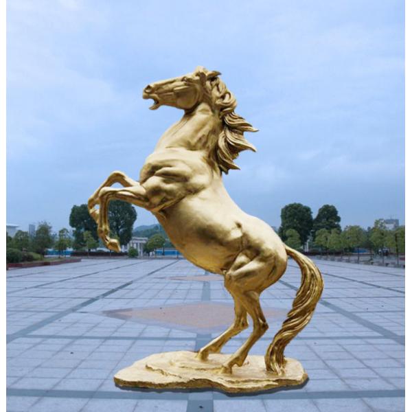 Quality Custom Large Outdoor Brass Horse Statue 3 Meter Height Plaza Decoration for sale
