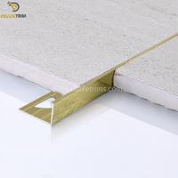 china 12.5mm Metal Tile Trims Aluminum Alloy 6063 Material Polish Bright Gold Color