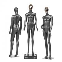 China Chroming Face Female Full Body Mannequin Fiberglass Standing Black factory